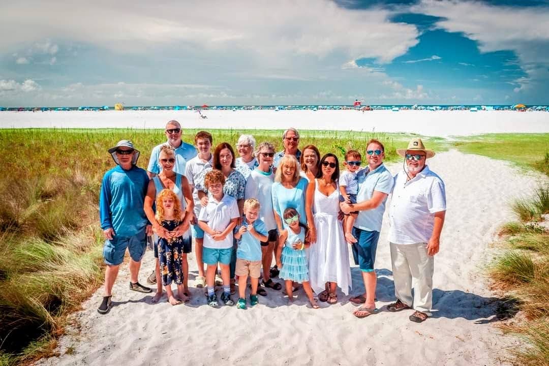 The Waidelich family together at the beach — the heart behind Porchaven™